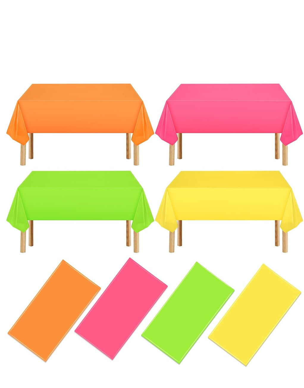 Neon Colors Table Cover (Pack of 4)