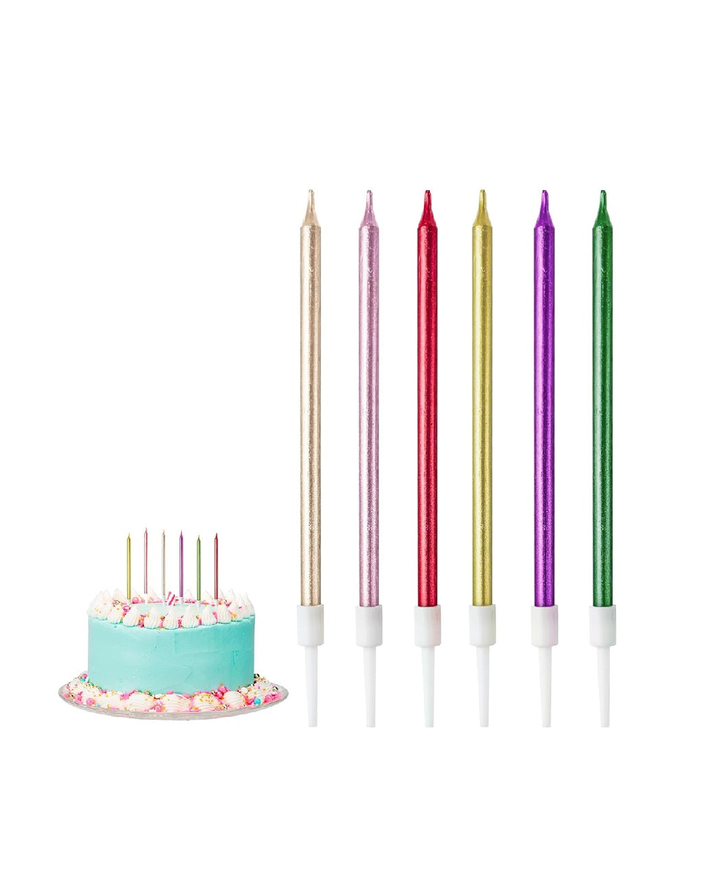 Metallic Birthday Cake Candles