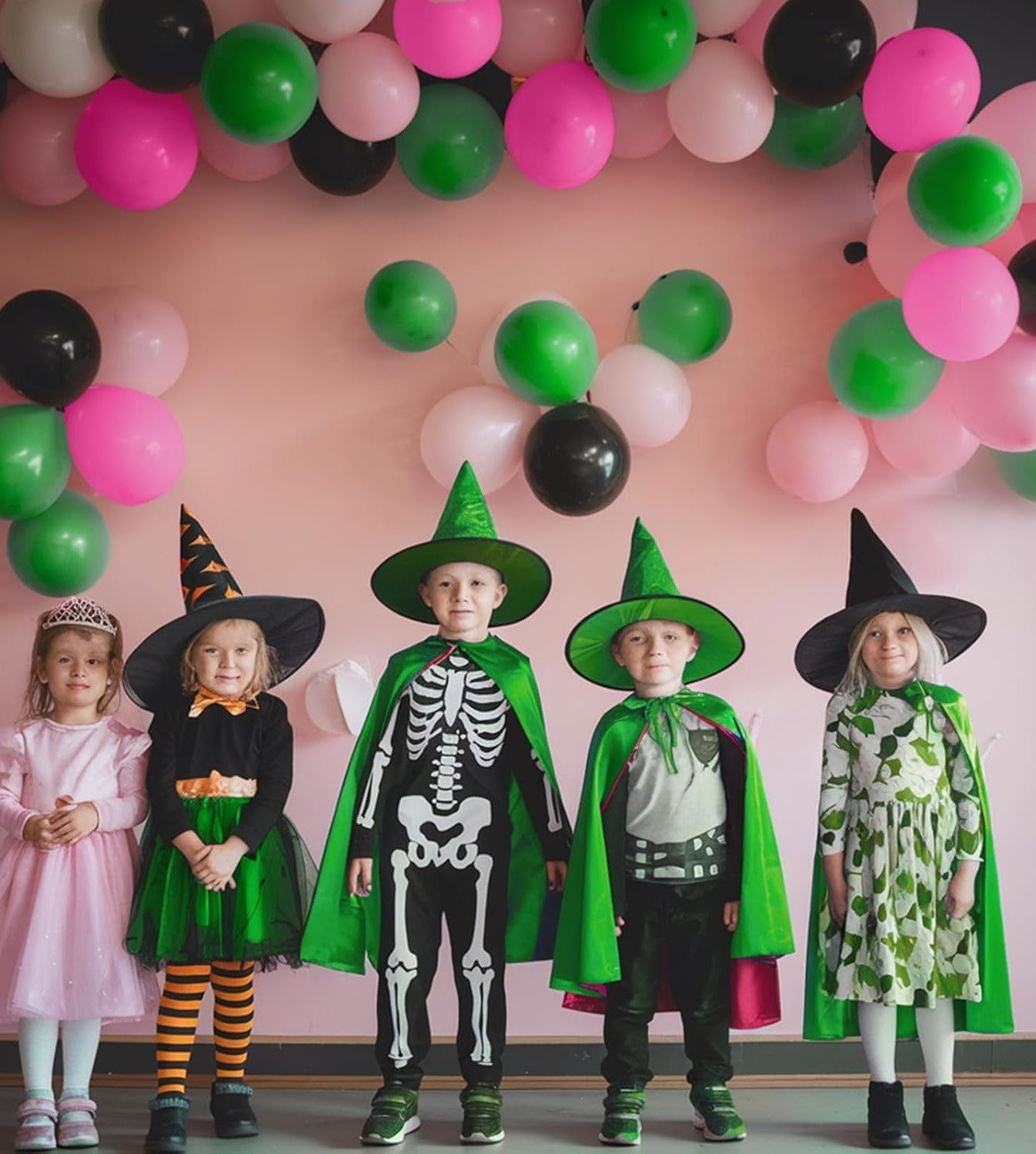 Black and Pink Green Balloons Set