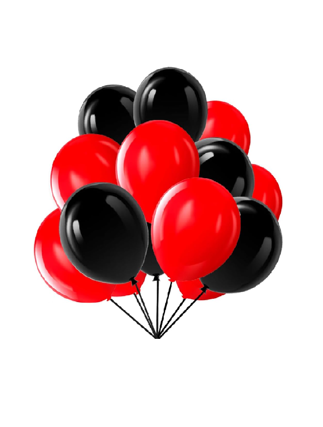 Red Black Balloons Bunch