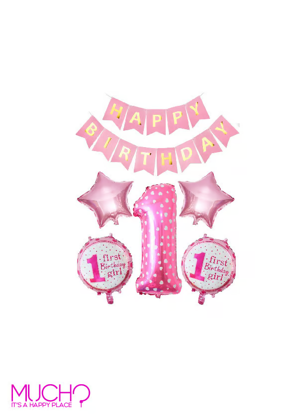 First Birthday Balloon Bunch