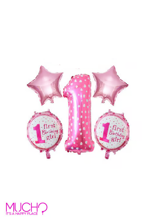 First Birthday Balloons Set