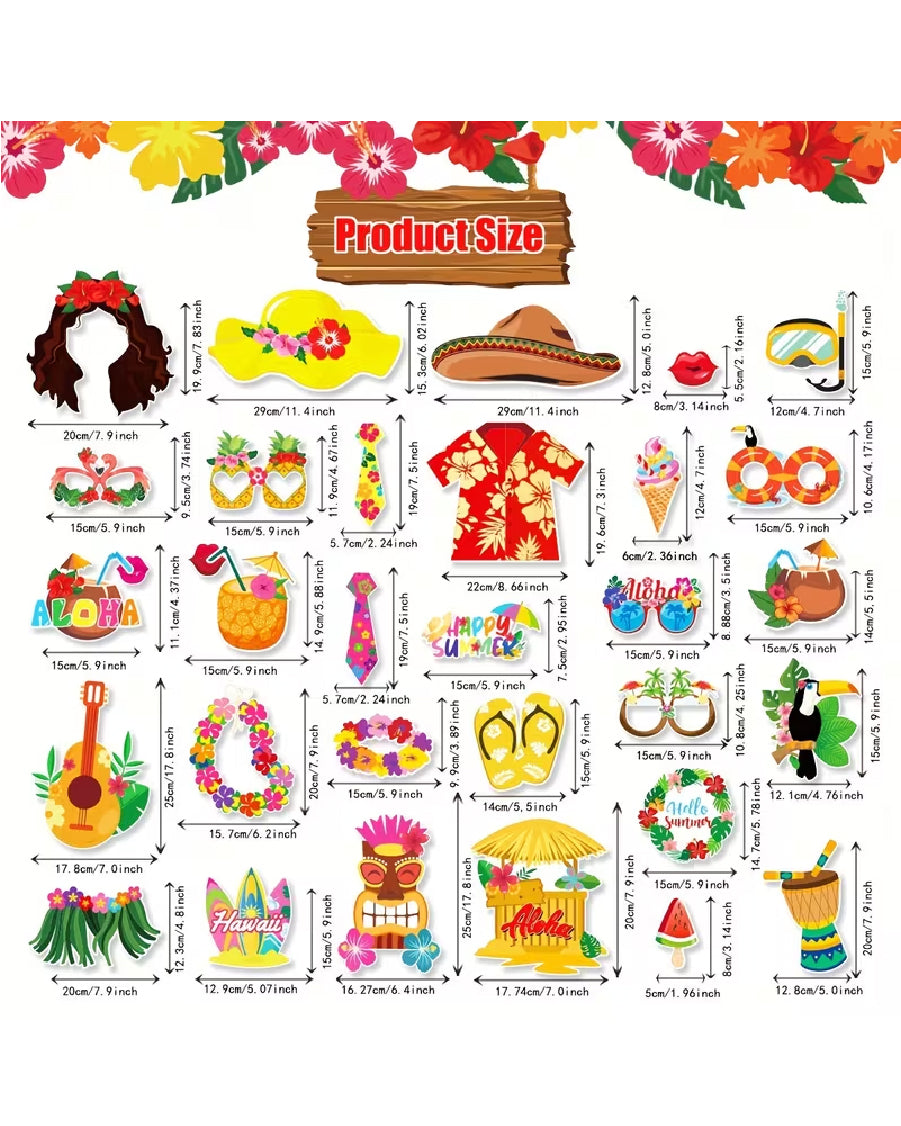Hawaiian Party Photo Booth Props