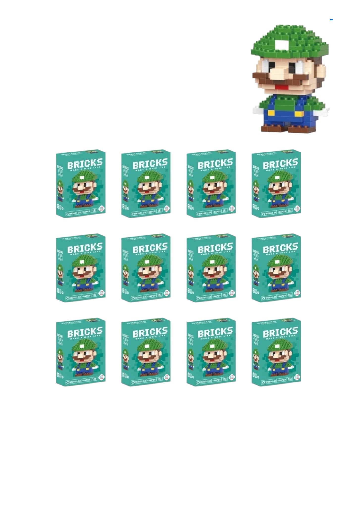 Mario / Luigi Mini Bricks (Pack of 12)