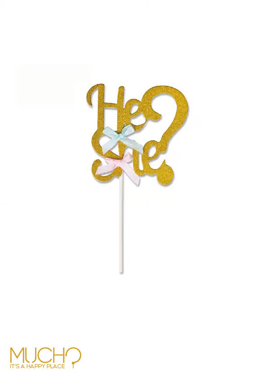 He or She Cake Topper
