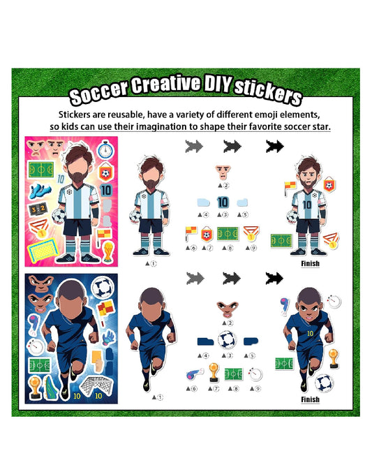 Soccer Football Stickers for Kids Birthday Party Gift (Pack of 12)