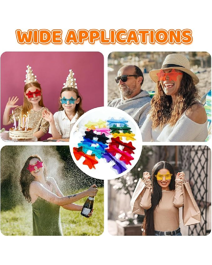 Star Shaped Colored Glasses (Pack of 12)
