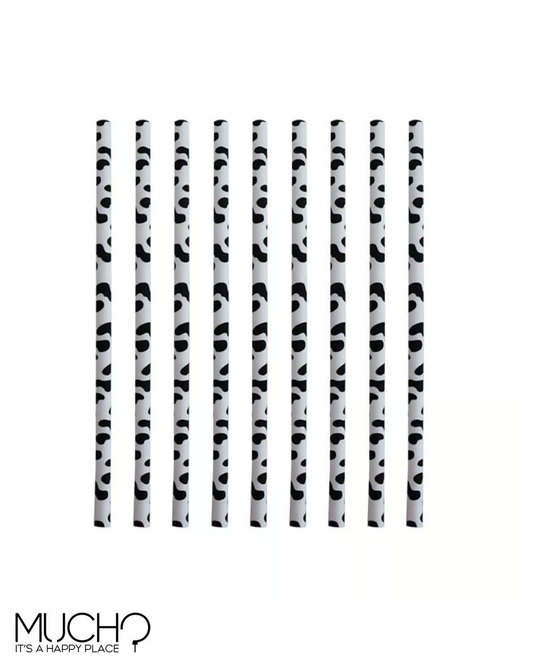 Cow Print Paper Straws
