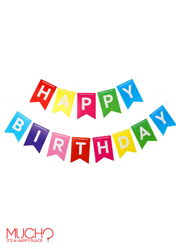 Rainbow Happy Birthday Banner