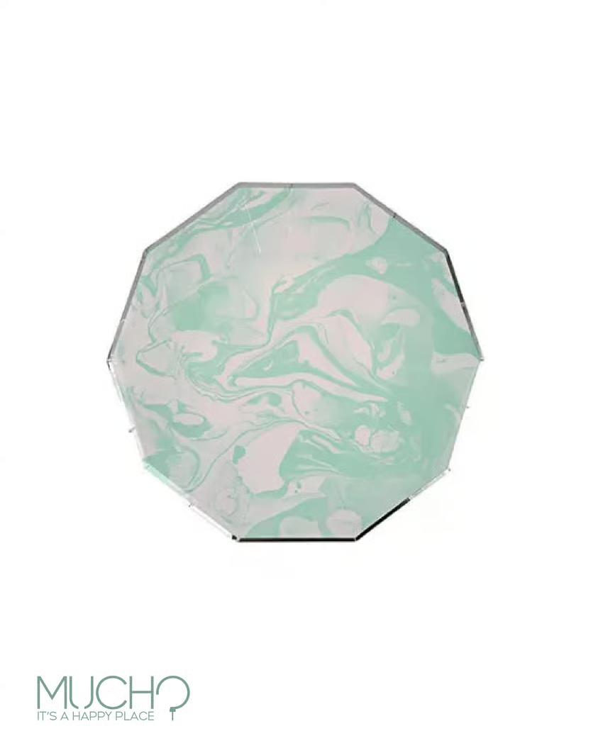 أطباق ألوان مائية نعناع 9 بوصة