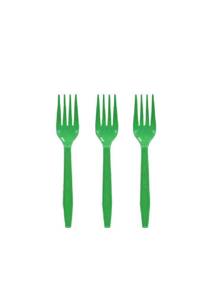 Green Plastic Cutlery (12 Pieces)