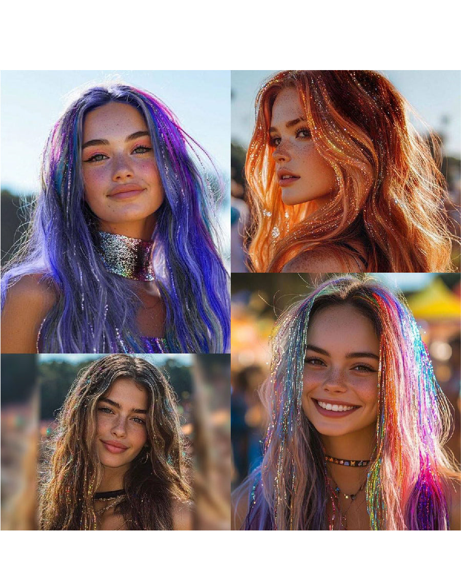 Glitter Hair Tinsel Extensions (1 Color)