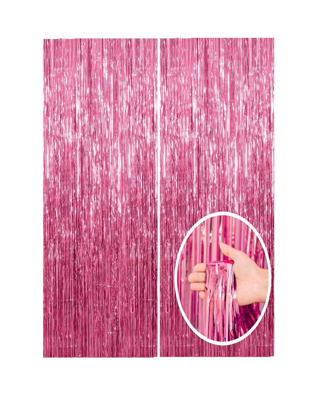 Pink Foil Fringe Curtain Backdrop