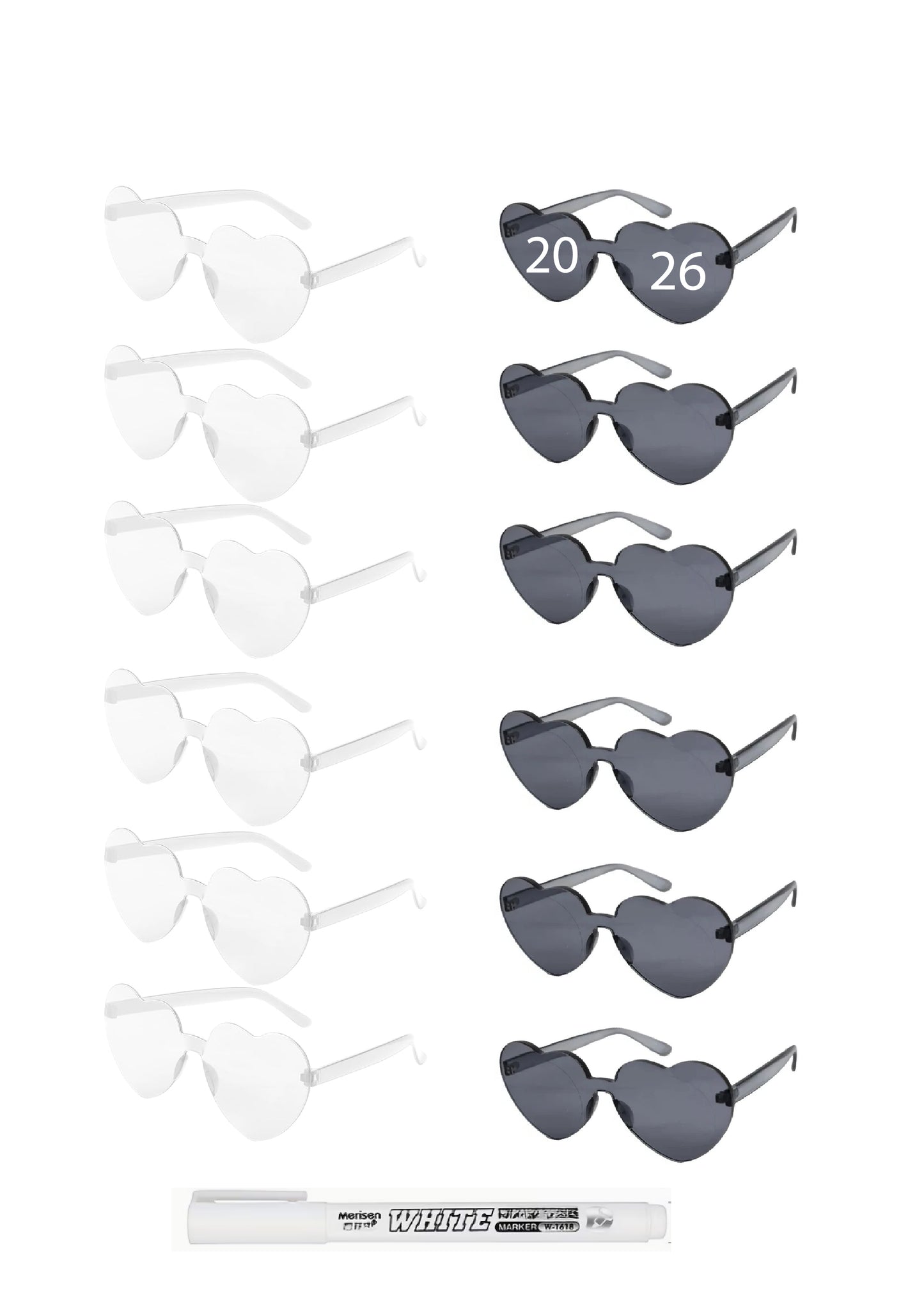 DIY New Year Glasses Set (Pack of 12)