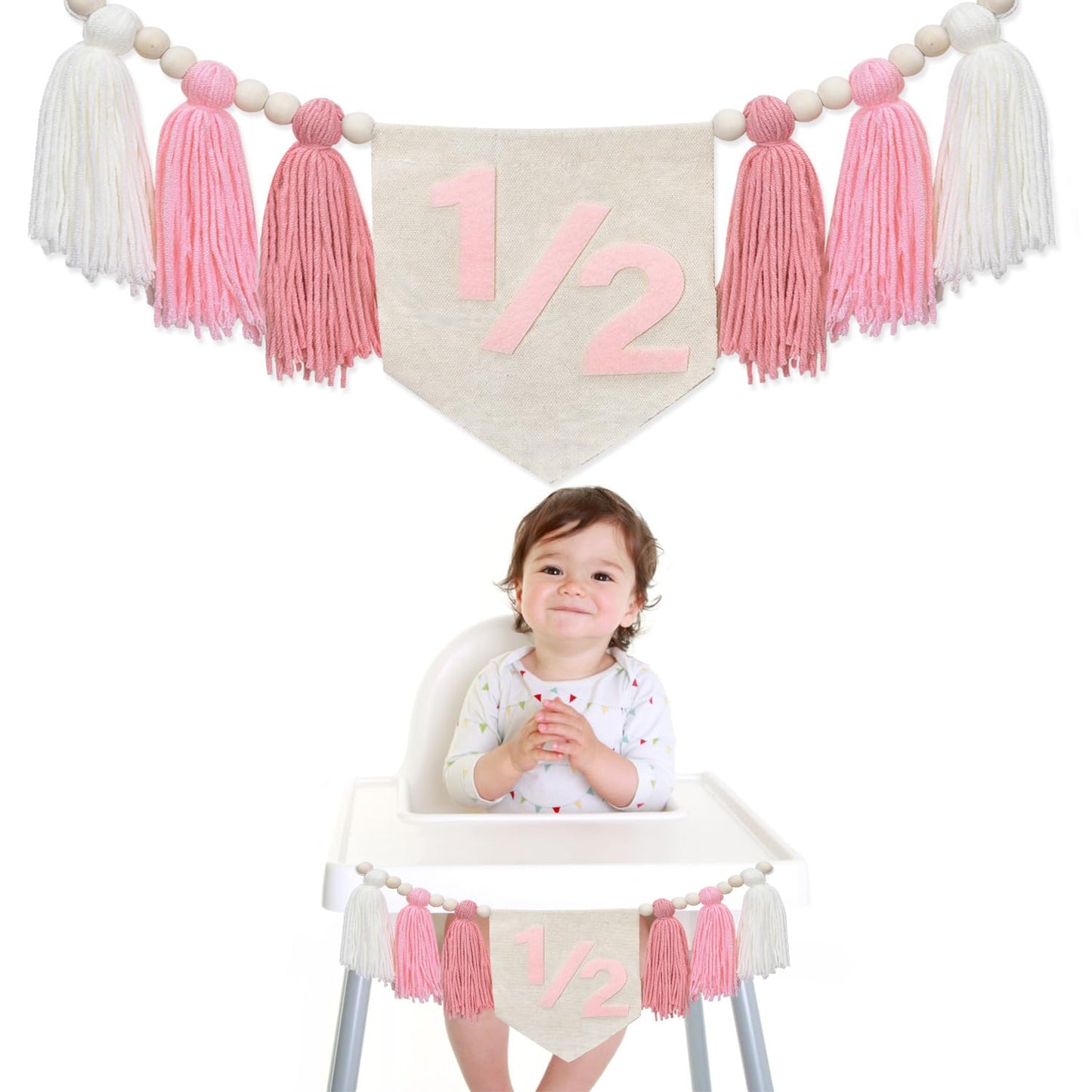 Half Birthday Pink Banner
