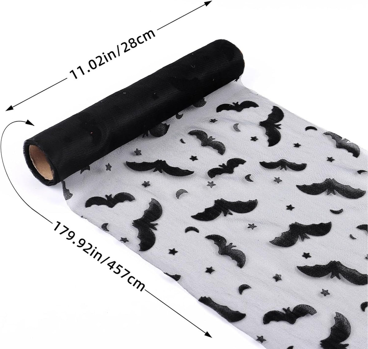 Halloween Bat Spiderwebs Rectangular Gauze Runner