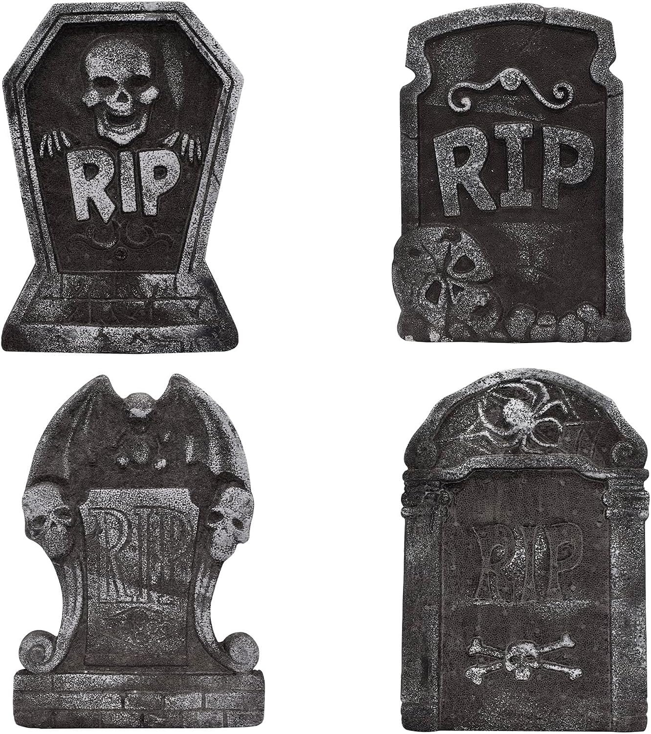 Halloween Foam Grave Stones, Outdoor Halloween RIP Garden Gravestones Decorations, Vintage Graveyard Large Tombstones Yard Sign