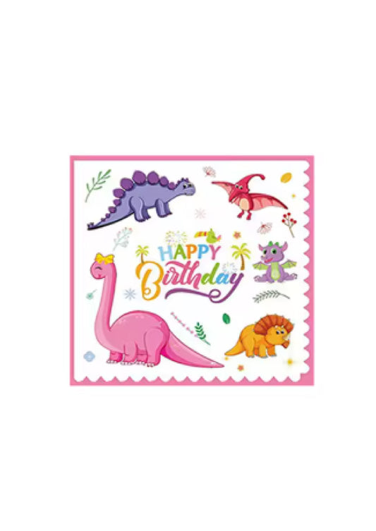 Pink Dino Napkins