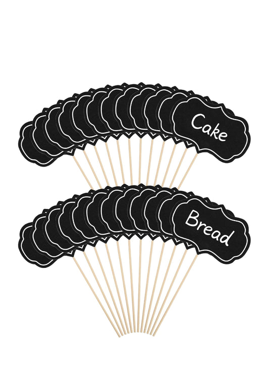 Cheese, Food Markers for Buffet Labels Food Tags Blank Toothpick Flags Appetizer Signs Chalkboard Cupcake Toppers