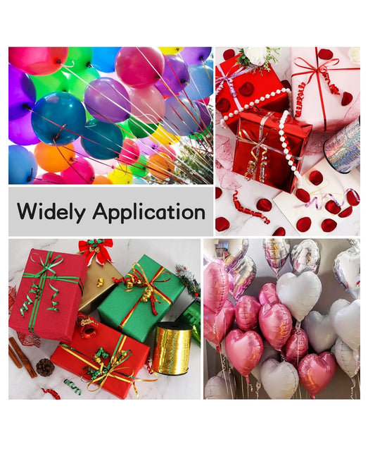 Shiny Metallic Curling Ribbon Balloon String Roll Gift Wrapping