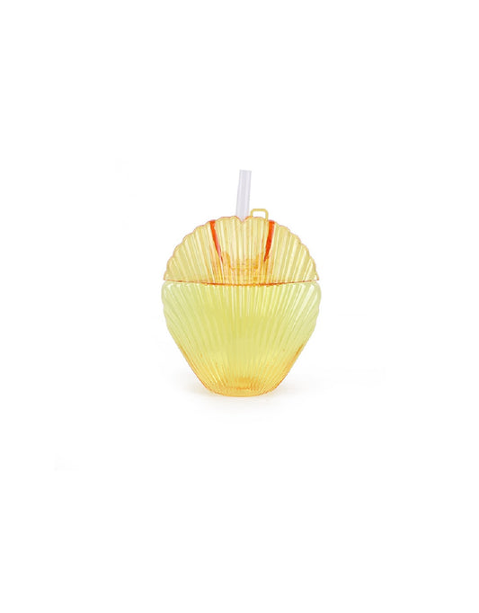 Mermaid Shell Plastic Tumbler with Straw