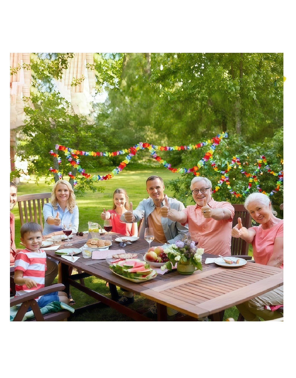 Tropical Multicolored Garland Flower Leis