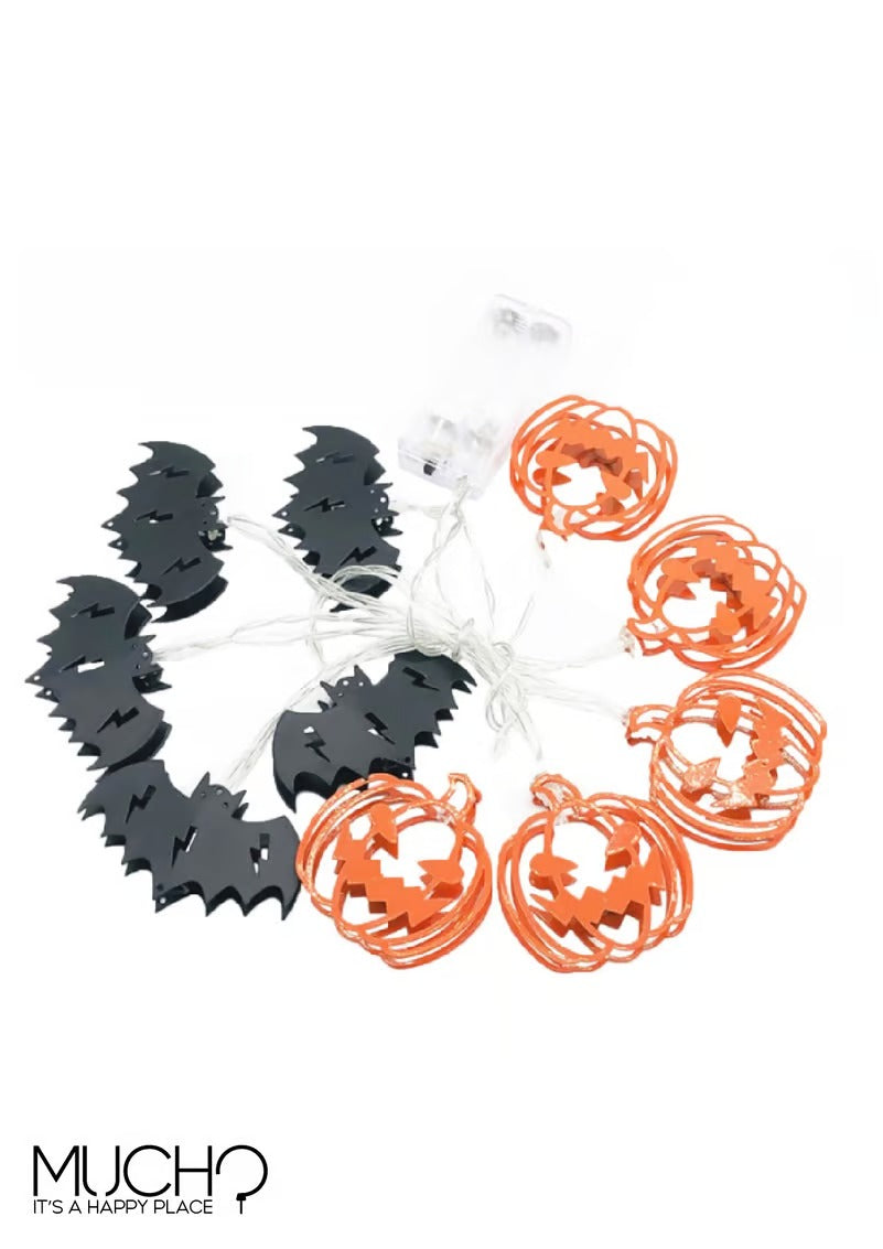 Halloween Pumpkin/Bats LED String Lights