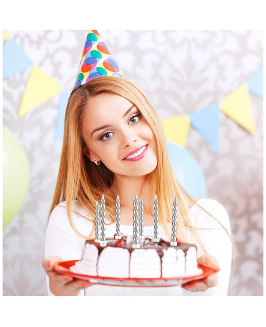 Small Metallic Birthday Candle