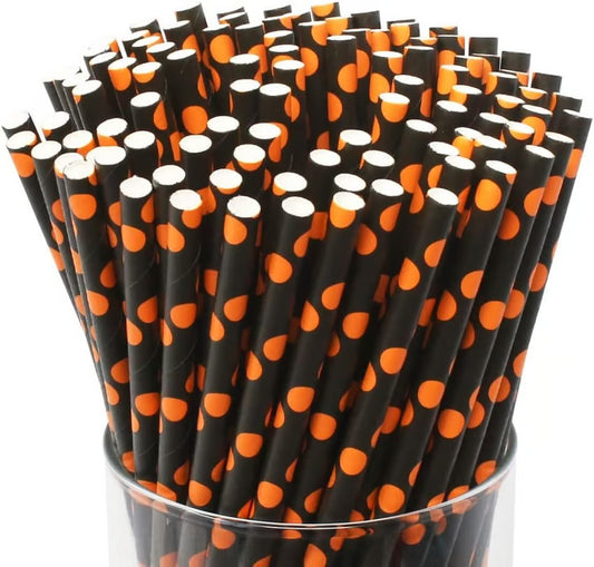 Black/Orange Straws