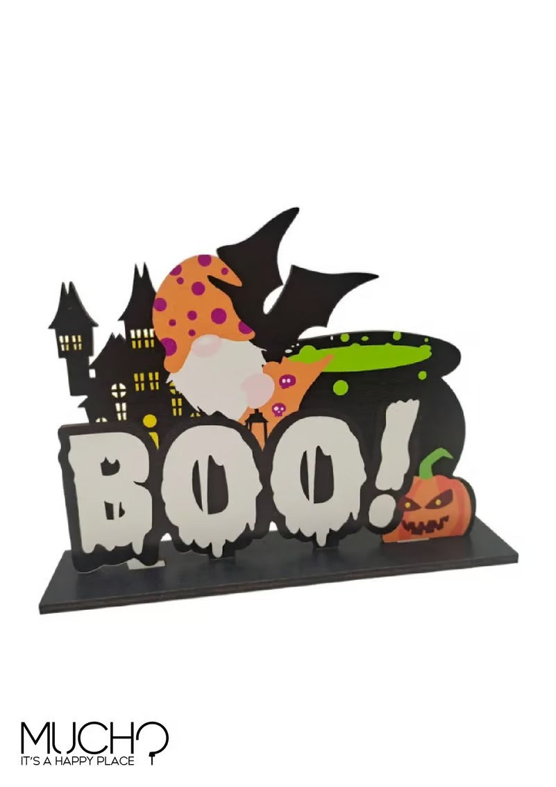 Wooden Boo Decoration