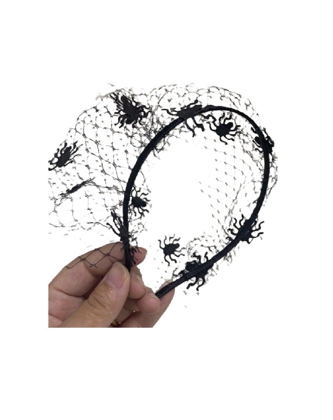 Spooky spider web veil Headband