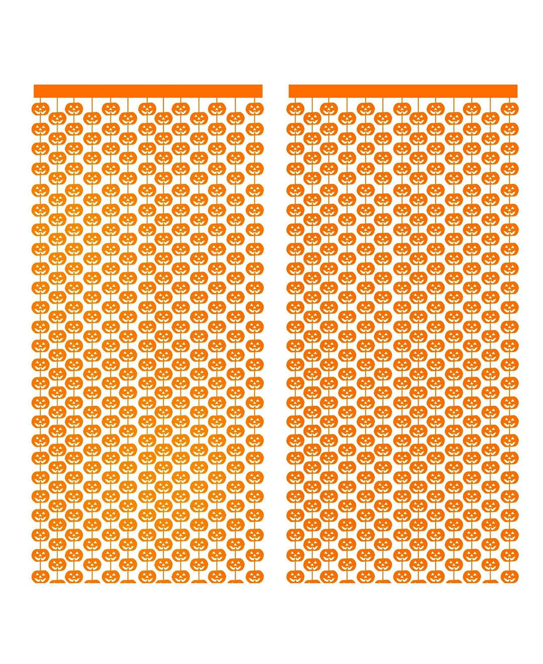 Halloween Foil Fringe Curtains Pumpkin