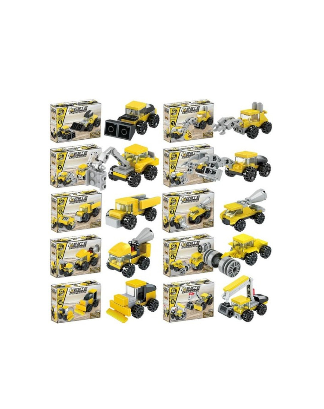 Construction Lego Mini Trucks (6 Pieces)