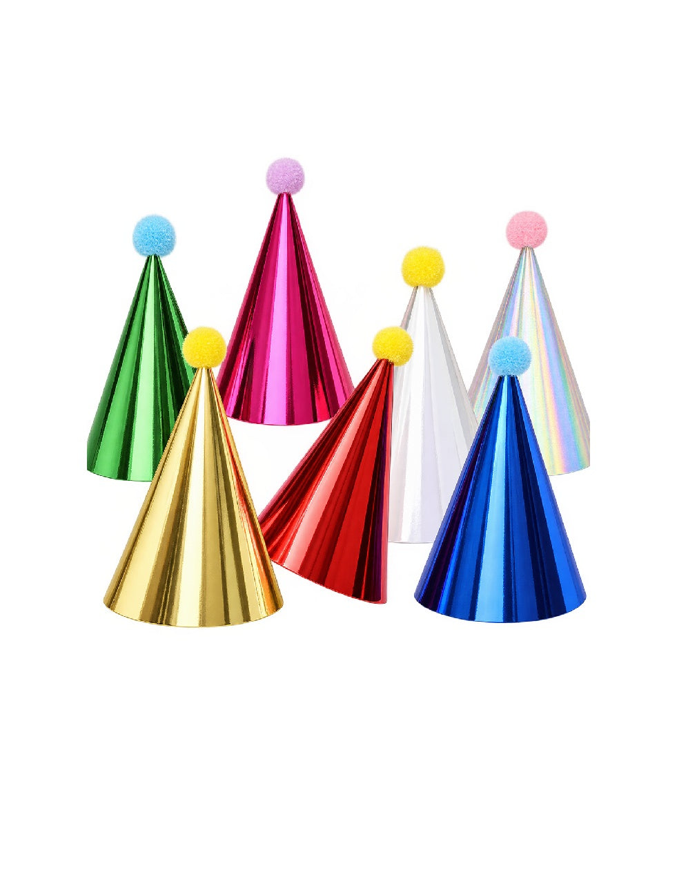 Colored Birthday Hat Set (Pack of 6)