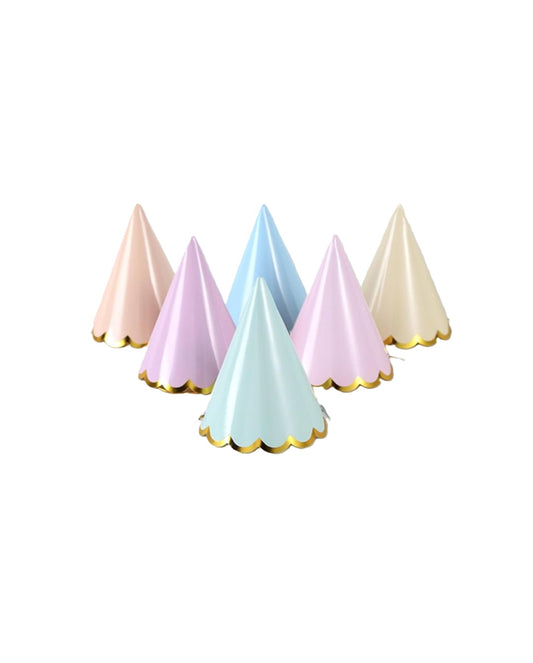Pastel Colors Birthday Hat Set (Pack of 6)