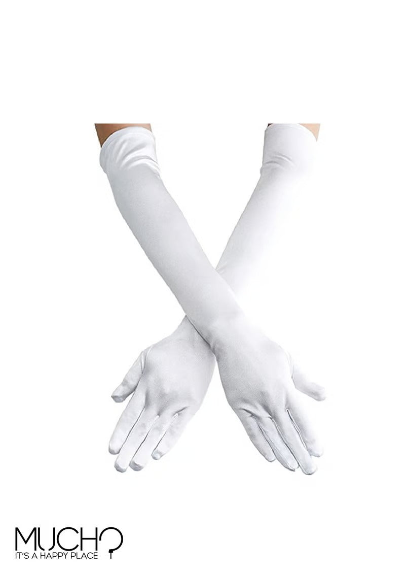 Elbow Length Plain Gloves