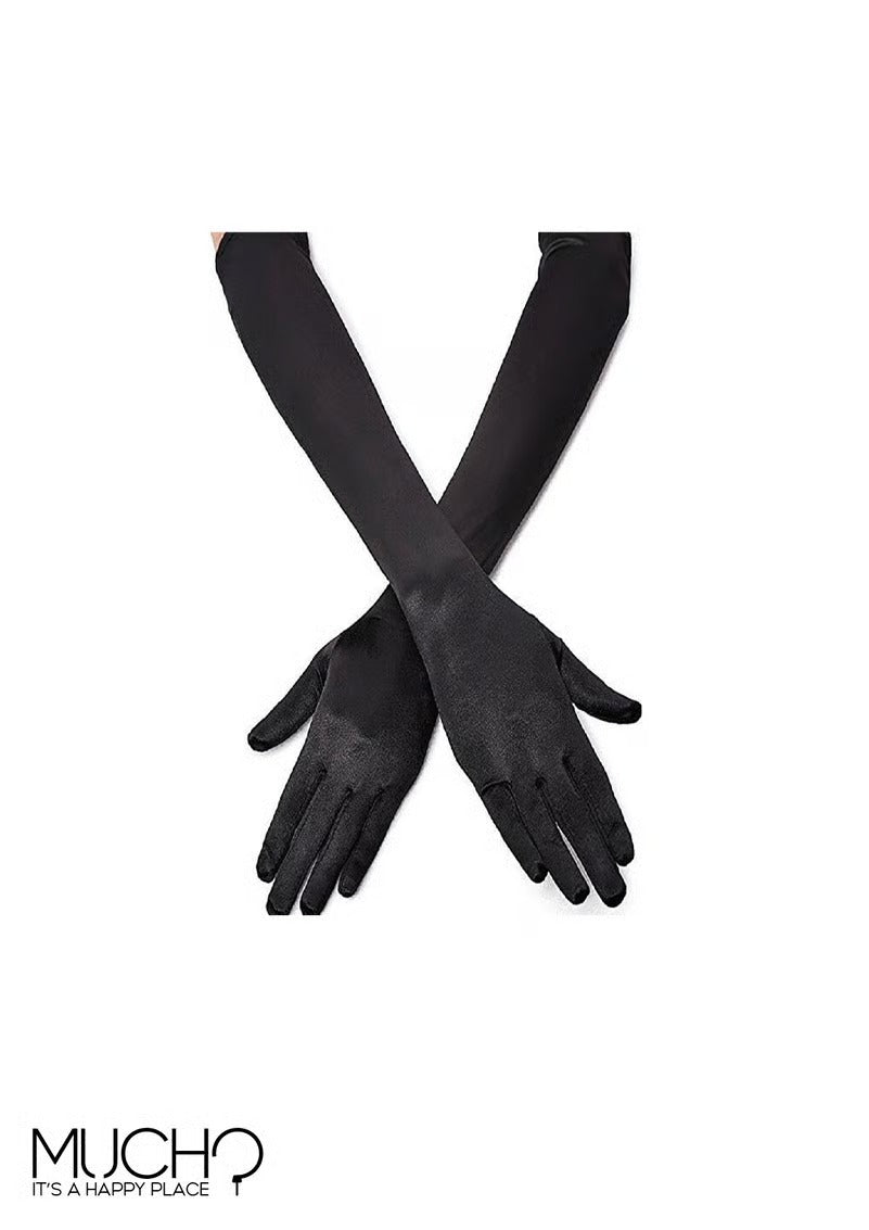 Elbow Length Plain Gloves