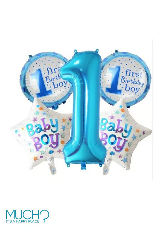 First Birthday Boy Balloons Set
