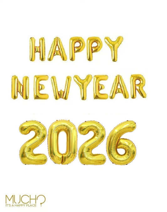 Happy New Year Balloons Set