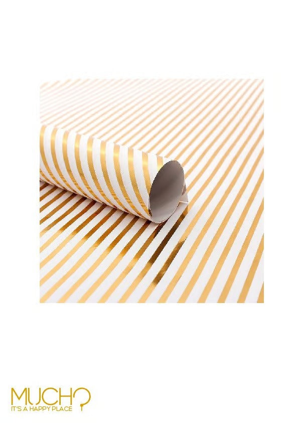 Striped Gold Wrapping Paper