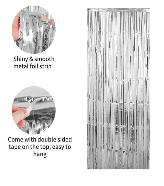 Metallic Foil Fringe Curtain Backdrop
