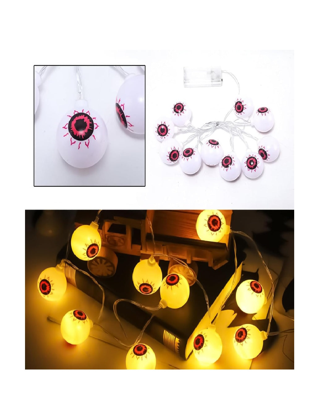 Halloween Eyeball Battery Powered Led Light (2 Packs)