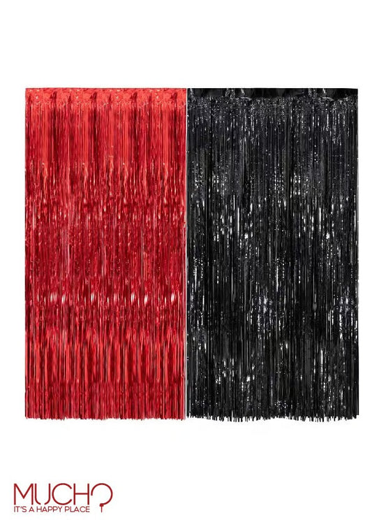 Black and Red Foil Curtains
