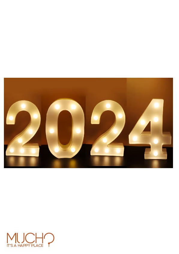 2024 White Light Up Numbers