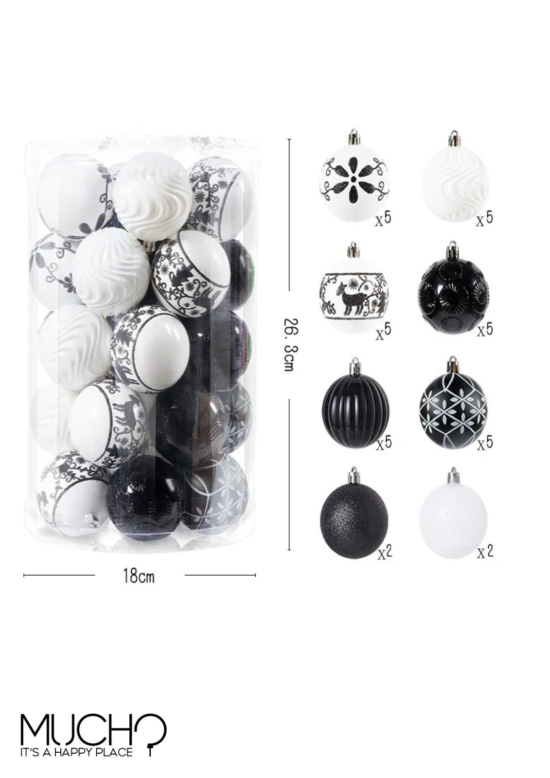 Black & White Balls 34 Pieces