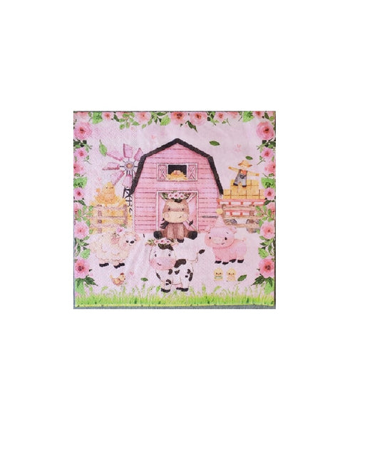 Pink Farm Napkins