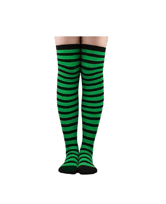 Green/Black Striped Stockings