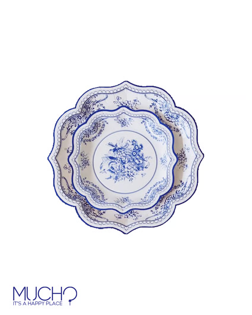 Blue 7 inch Patterned Plates