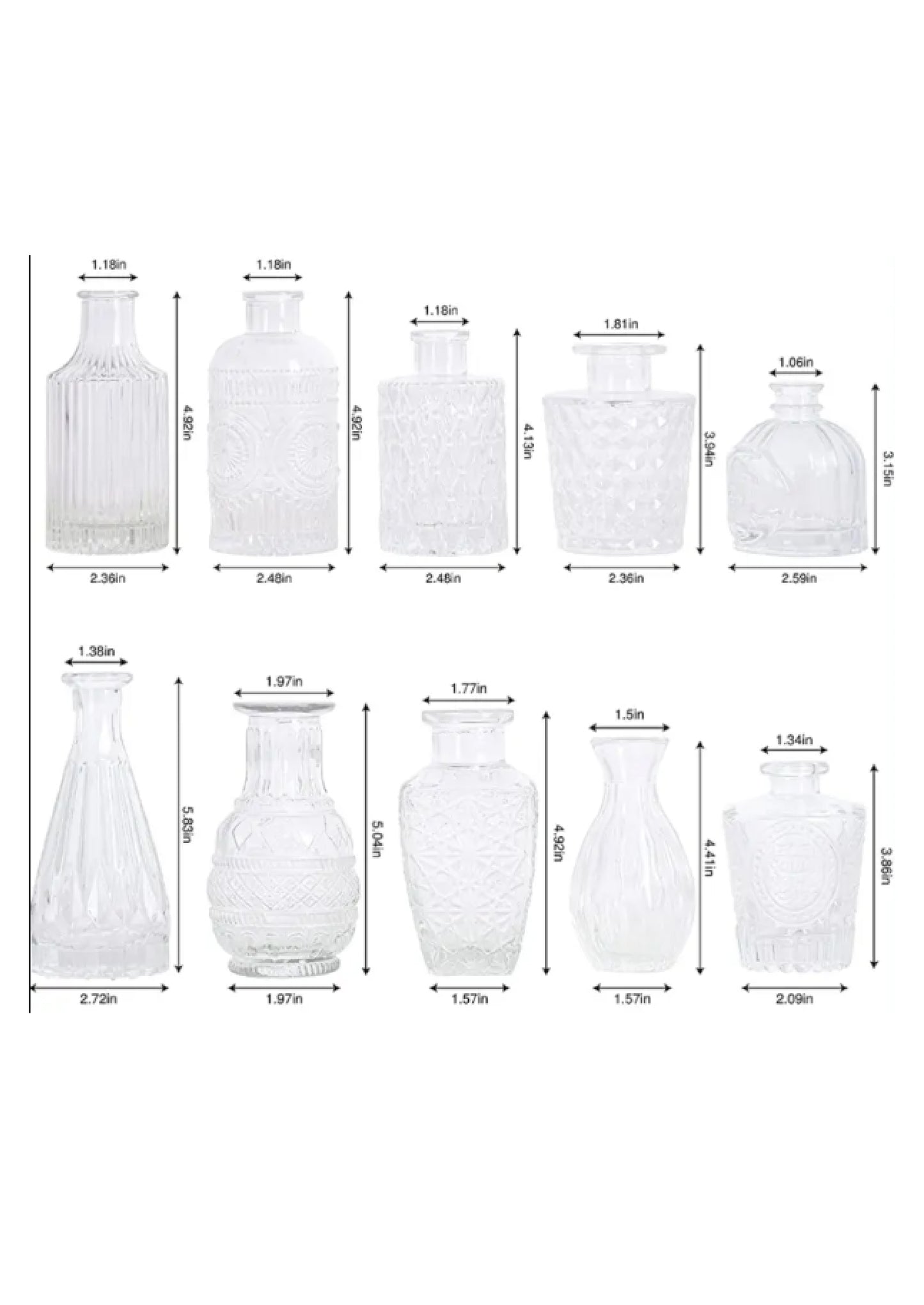 Clear Mini Vase (1 Pc)