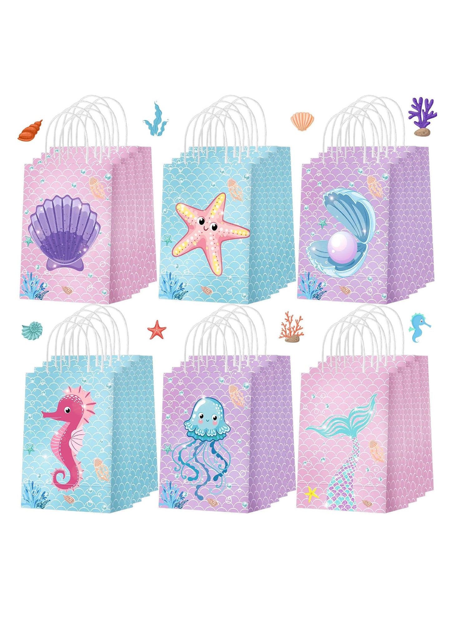 Mermaid Giveaway Bags (Pack of 12)